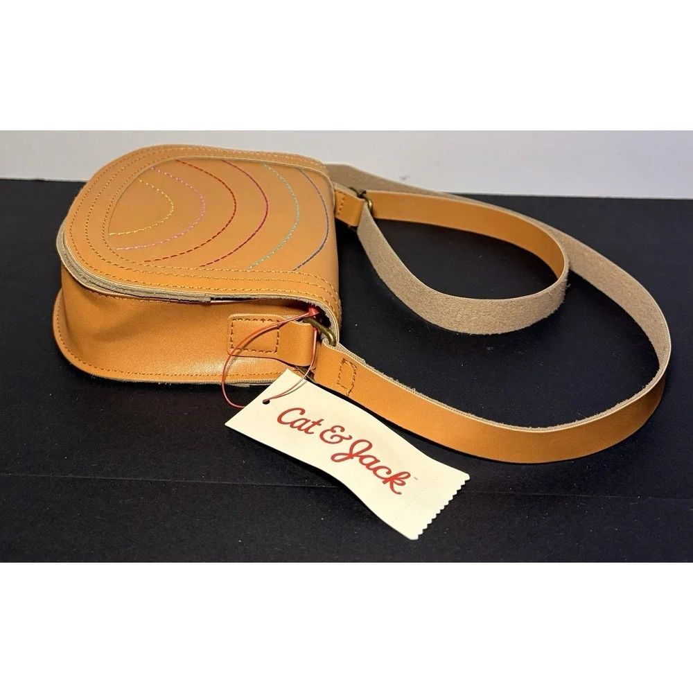 Cat‎ & Jack Girl's Rainbow Crossbody Leather Bag 6.5